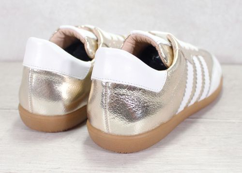 Дамски сникърси в бяло и златисто - модел "Golden Glam"