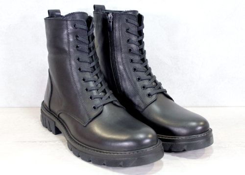 Мъжки кубинки от естествена кожа в черно, модел Виго.