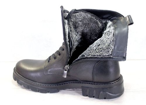 Мъжки кубинки от естествена кожа в черно, модел Виго.