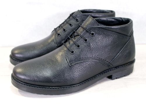 Мъжки кларк от естествена, флотер кожа в черно - модел Класик.