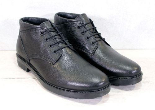 Мъжки кларк от естествена, флотер кожа в черно - модел Класик.