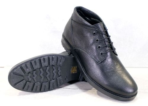 Мъжки кларк от естествена, флотер кожа в черно - модел Класик.