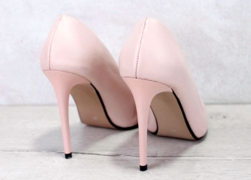 Елегантни дамски обувки Stiletto от розова естествена кожа с висок ток- Модел Анабела.