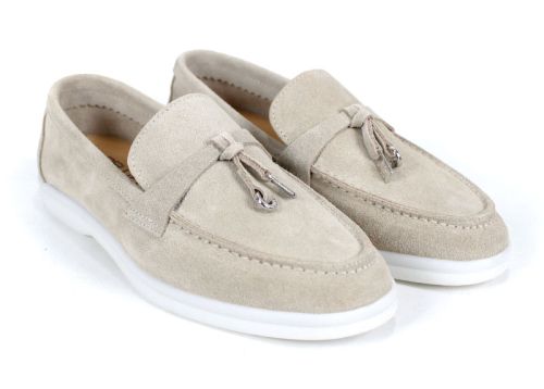 Дамски мокасини в бежово - модел Мистика.