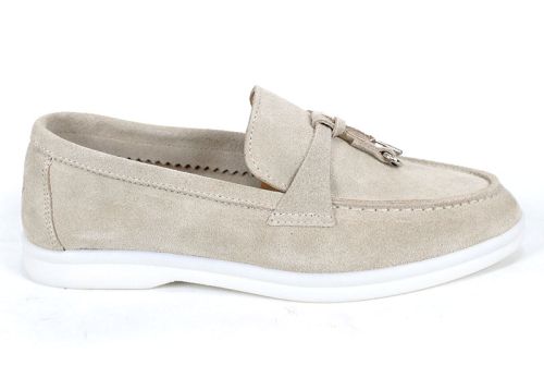 Дамски мокасини в бежово - модел Мистика.