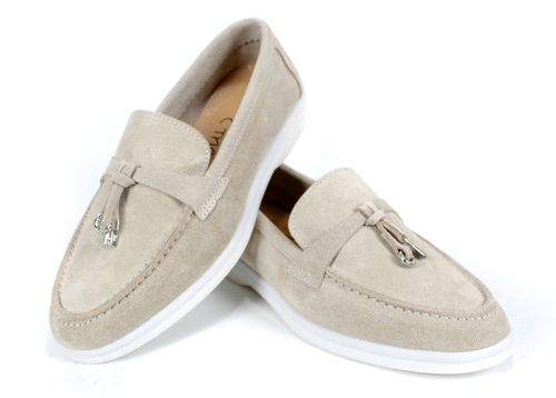 Дамски мокасини в бежово - модел Мистика.