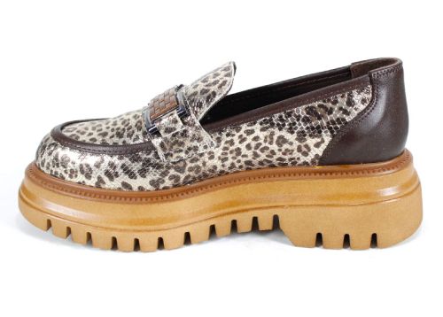 Stella Urbano - Супер модерни дамски лоуфъри с ефектен принт в златисто