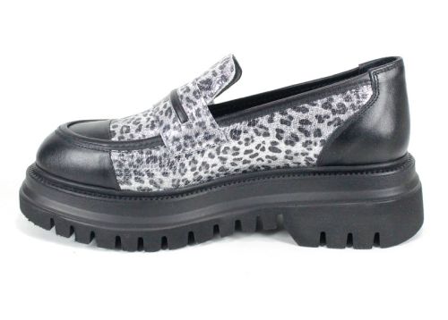 Luna Urbano - Супер модерни дамски лоуфъри с ефектен принт в сребристо