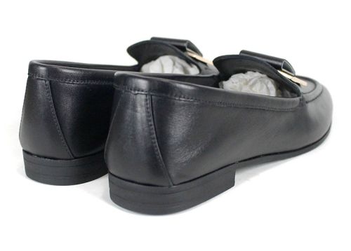 Дамски балерини от естествена кожа в черно - модел Princesa de la luna.