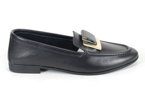 Дамски балерини от естествена кожа в черно - модел Princesa de la luna.
