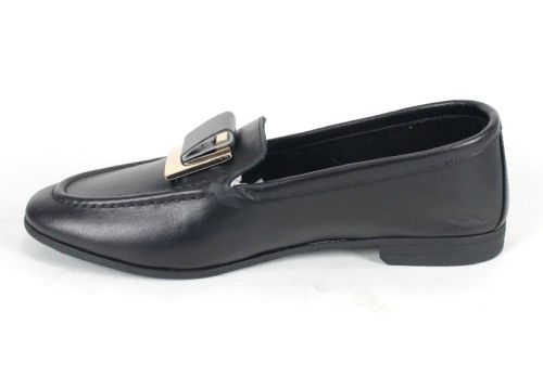 Дамски балерини от естествена кожа в черно - модел Princesa de la luna.