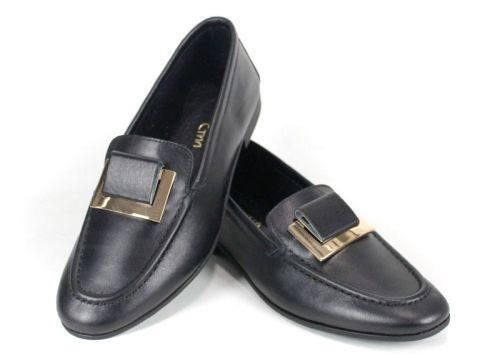 Дамски балерини от естествена кожа в черно - модел Princesa de la luna.