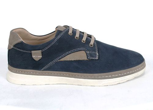 Мъжки обувки от естествен набук в тъмно синьо - модел Класик.