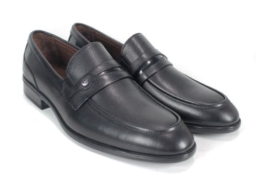 Мъжки официални обувки от естествена кожа в черно - модел Сиена Елит