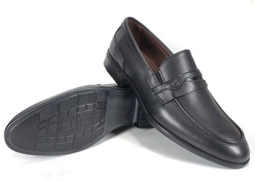 Мъжки официални обувки от естествена кожа в черно - модел Сиена Елит