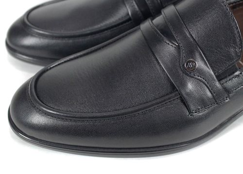 Мъжки официални обувки от естествена кожа в черно - модел Сиена Елит