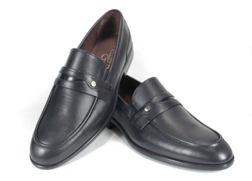 Мъжки официални обувки от естествена кожа в черно - модел Сиена Елит