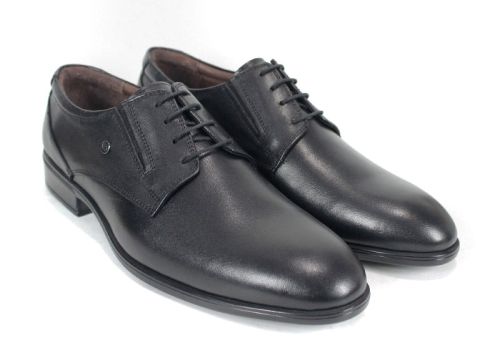 Мъжки официални обувки от естествена кожа в черно - модел Imperial Step