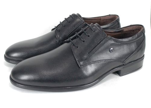 Мъжки официални обувки от естествена кожа в черно - модел Imperial Step