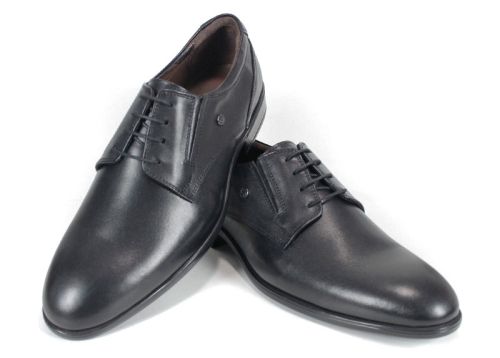 Мъжки официални обувки от естествена кожа в черно - модел Imperial Step