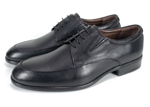 Мъжки официални обувки от естествена кожа в черно - модел Noble Walk