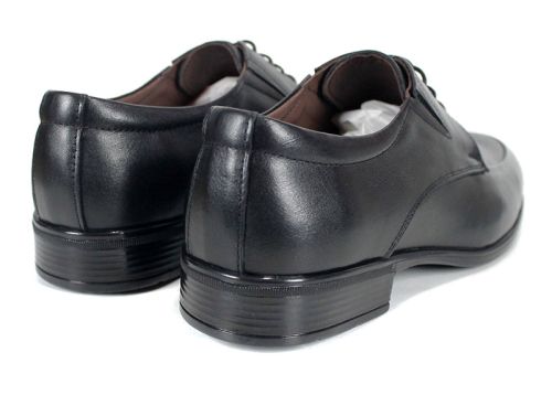 Мъжки официални обувки от естествена кожа в черно - модел Noble Walk