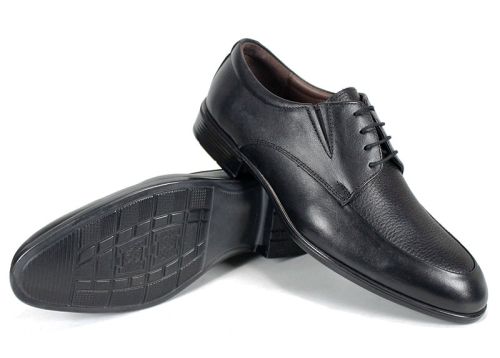 Мъжки официални обувки от естествена кожа в черно - модел Noble Walk