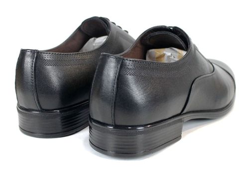 Мъжки официални обувки от естествена кожа в черно - модел Milano Touch