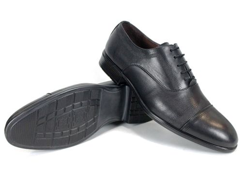 Мъжки официални обувки от естествена кожа в черно - модел Milano Touch