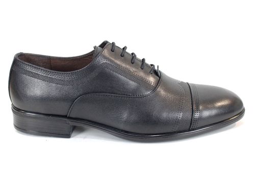 Мъжки официални обувки от естествена кожа в черно - модел Milano Touch