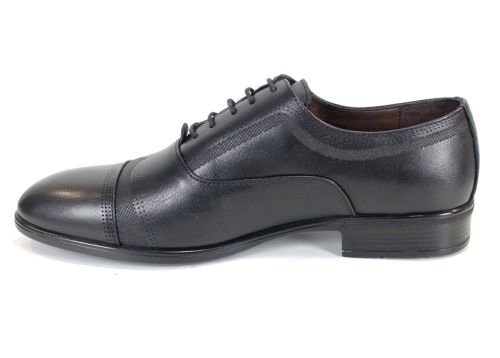 Мъжки официални обувки от естествена кожа в черно - модел Milano Touch