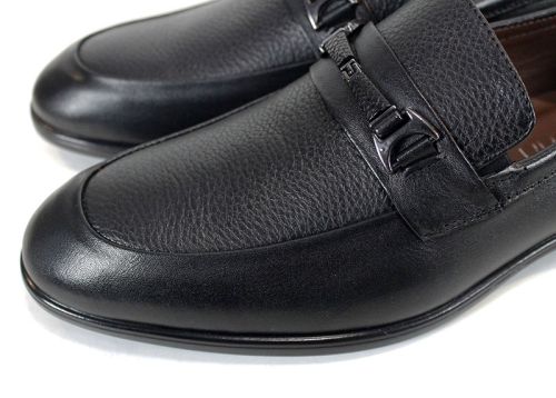 Мъжки официални обувки от естествена кожа в черно - модел Firenze Classic