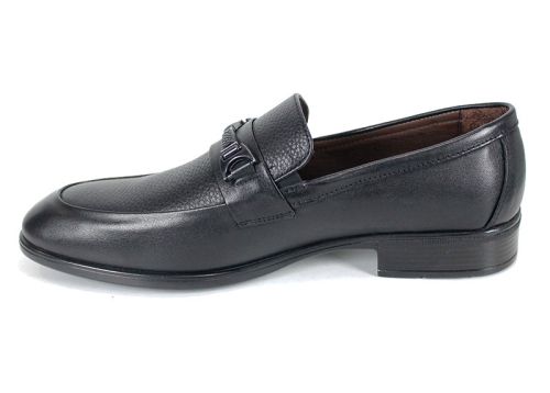 Мъжки официални обувки от естествена кожа в черно - модел Firenze Classic