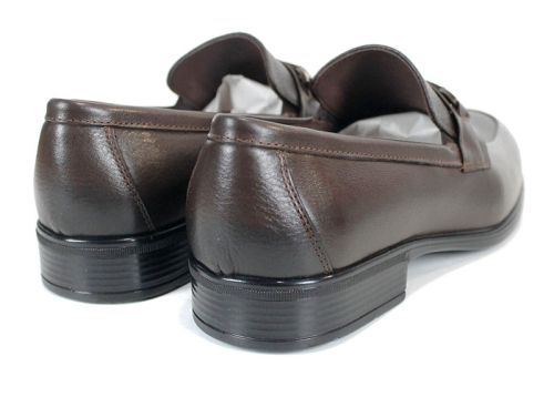 Мъжки официални обувки от естествена кожа в кафяво - модел Firenze Classic