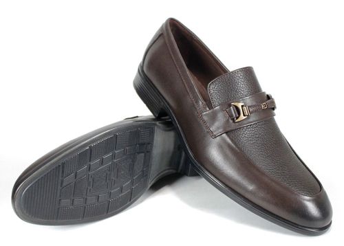 Мъжки официални обувки от естествена кожа в кафяво - модел Firenze Classic