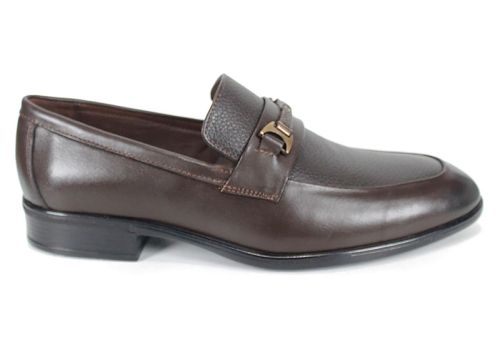 Мъжки официални обувки от естествена кожа в кафяво - модел Firenze Classic