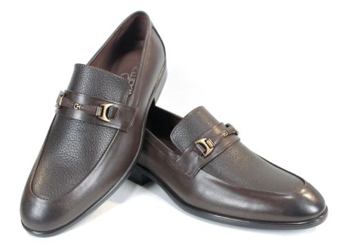 Мъжки официални обувки от естествена кожа в кафяво - модел Firenze Classic