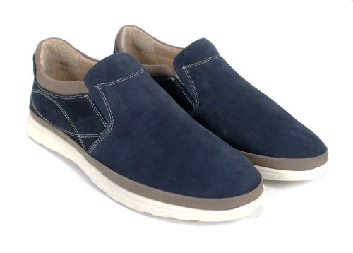 Мъжки обувки от естествен набук в тъмно синьо - модел Urban Class