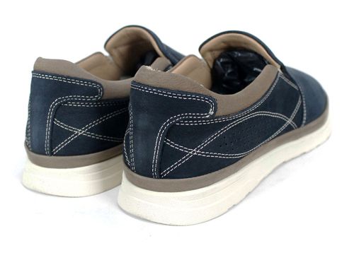 Мъжки обувки от естествен набук в тъмно синьо - модел Urban Class