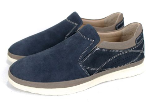 Мъжки обувки от естествен набук в тъмно синьо - модел Urban Class