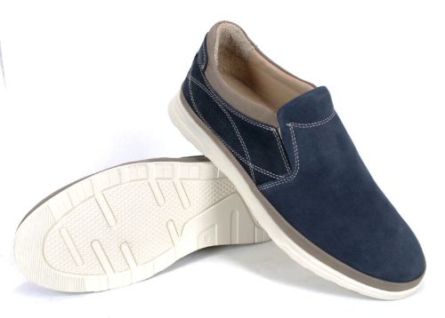 Мъжки обувки от естествен набук в тъмно синьо - модел Urban Class
