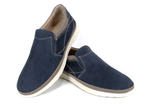 Мъжки обувки от естествен набук в тъмно синьо - модел Urban Class