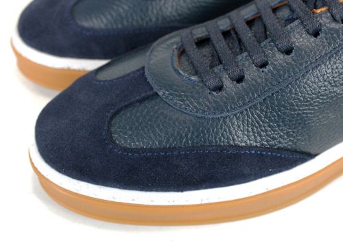 Мъжки обувки от естествена кожа и велур в тъмно синьо - модел Dynamic Flair