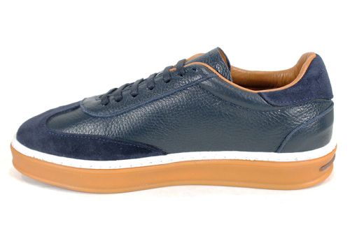 Мъжки обувки от естествена кожа и велур в тъмно синьо - модел Dynamic Flair