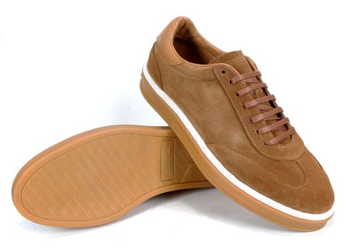 Мъжки обувки от естествен велур в светло кафяво - модел Dynamic Flair