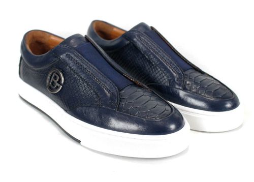 Мъжки обувки от естествена кожа в тъмно синьо - модел Gentleman Prime