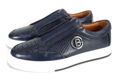 Мъжки обувки от естествена кожа в тъмно синьо - модел Gentleman Prime