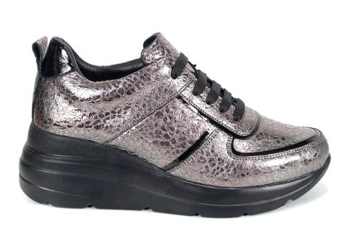 Дамски спортни обувки с металически блясък и комфортна платформа - модел Onyx Edge
