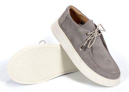 Дамски мокасини от фин набук в цвят визон – леки и удобни - модел Divine.