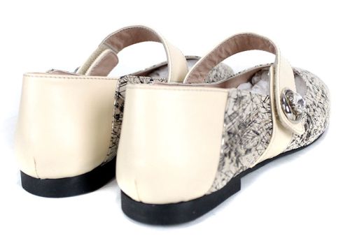 Дамски балерини Mary Jane от естествена кожа в бежово – стил и комфорт - модел Glamour